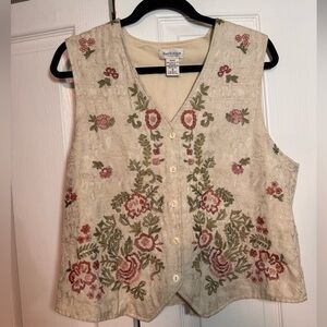 Women cotton embroidered Van Heusen vest size medium